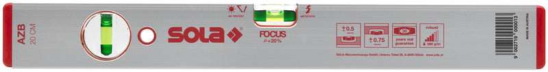 Sola 1010101 "AZB 20" Spirit Level, Red, 20 cm