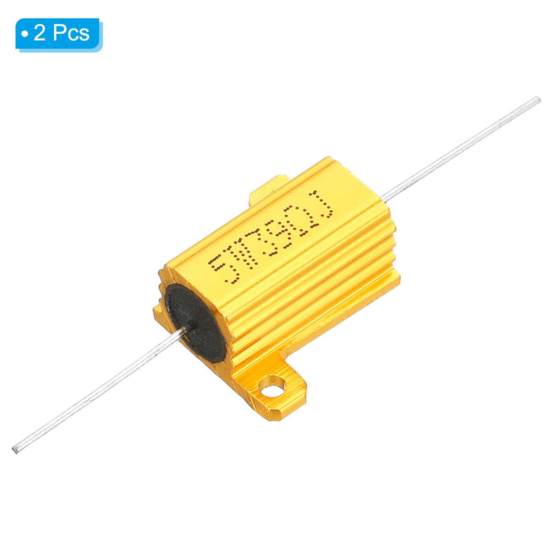 PATIKIL Pack of 2 5W 39 Ohm Aluminum Case Resistor Housing Wire Resistors Screw Tap Power Resistor Gold Tone