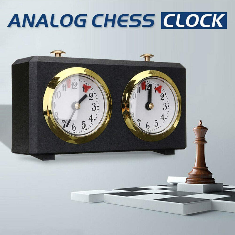 Professional Competition Mechanical Analog Chess Clock - I-GO Count Up/Down Timer for International & Chinese Chess Black