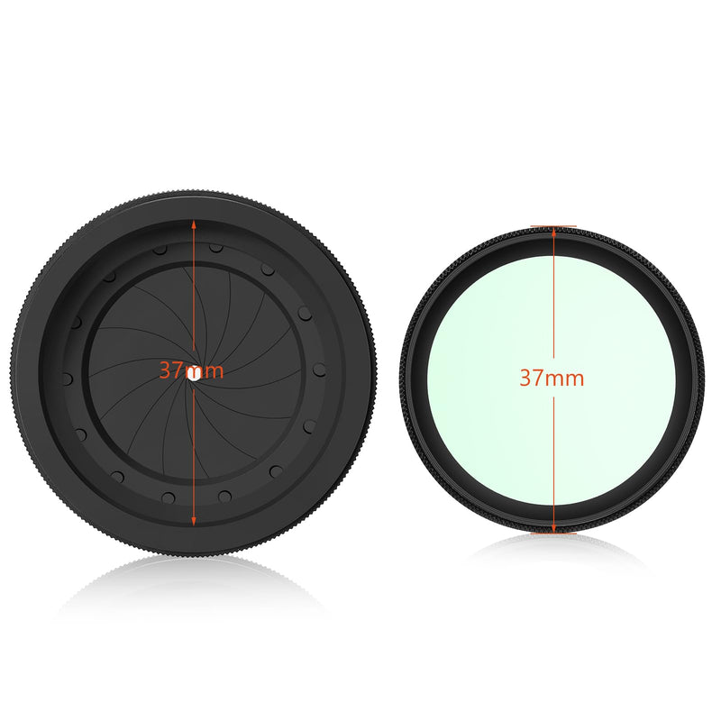 Adjustable Iris Aperture Diaphragm M30 to M37 Iris Aperture Diaphragm Adapter Optical Diaphragm 1.5-26mm Lens Module Adapter Ring PVS-14 PSV14 Optics(Filter Cleaning Cloth Lanyard Set*1)