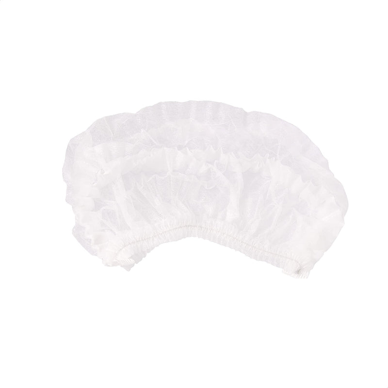 Kinbontop Premium White Hair Caps, Hygienic Disposable Non-Woven Material Caps - White (Pack of 100) 21'