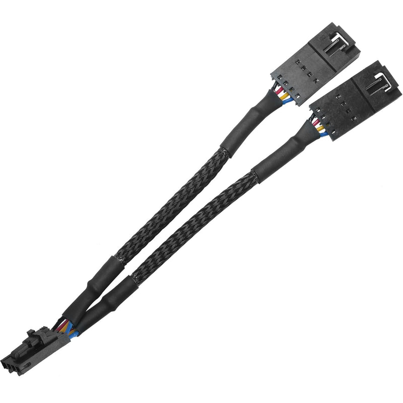 RGB Corsair Lighting Extension Cable 3.39 inches 1 to 2 Splitter Cable 4-Pin Male to Dual Female Used for Fan Hub Splitter Adapter Cable Black