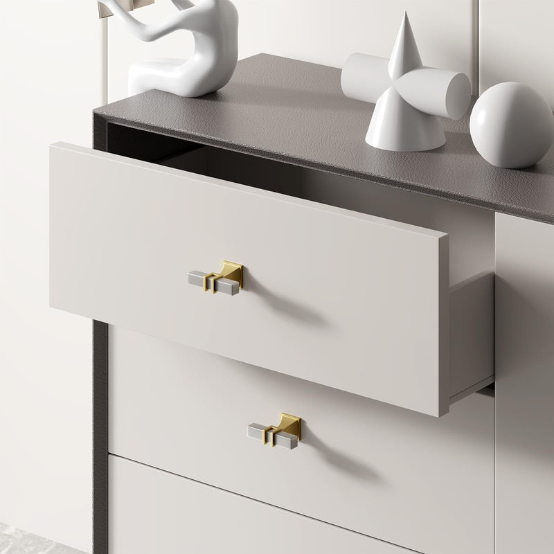 homdiy 12 Pack Brushed Nickel and Gold Cabinet Knobs Silver and Gold Cabinet Knobs Zinc Alloy Dresser Drawer Hardware Kitchen Cupboard Hardware Single Hole Brushed Nickel & Matte Gold