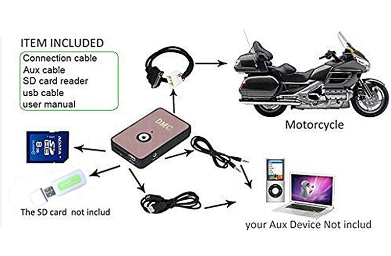 Digital Music Changer Player Media CD Changer MP3 for Honda Goldwing 1800 GL1800 2001-2015