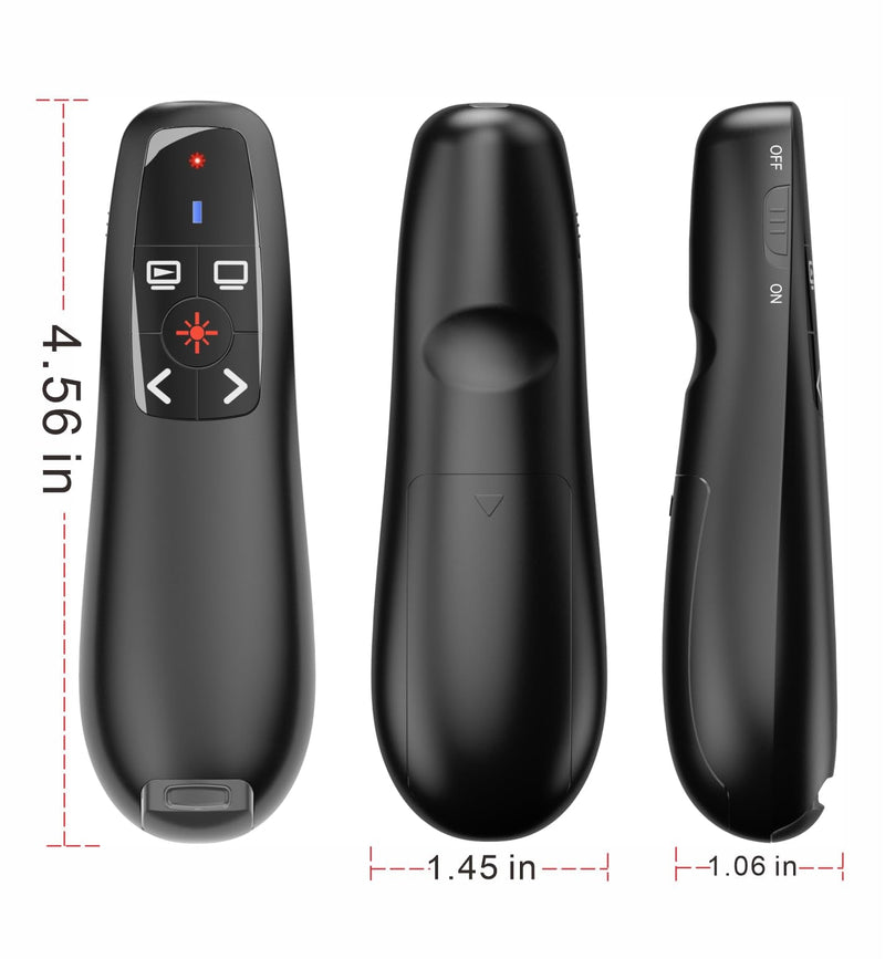 Presentation Clickers Wireless Presenter Remotes for PowerPoint, Powerpoint Clicker with Volume Control PowerPoint Slide Advancer for Mac, Receiver with Dual Functions,Computer, Laptop, LBBYDDLL
