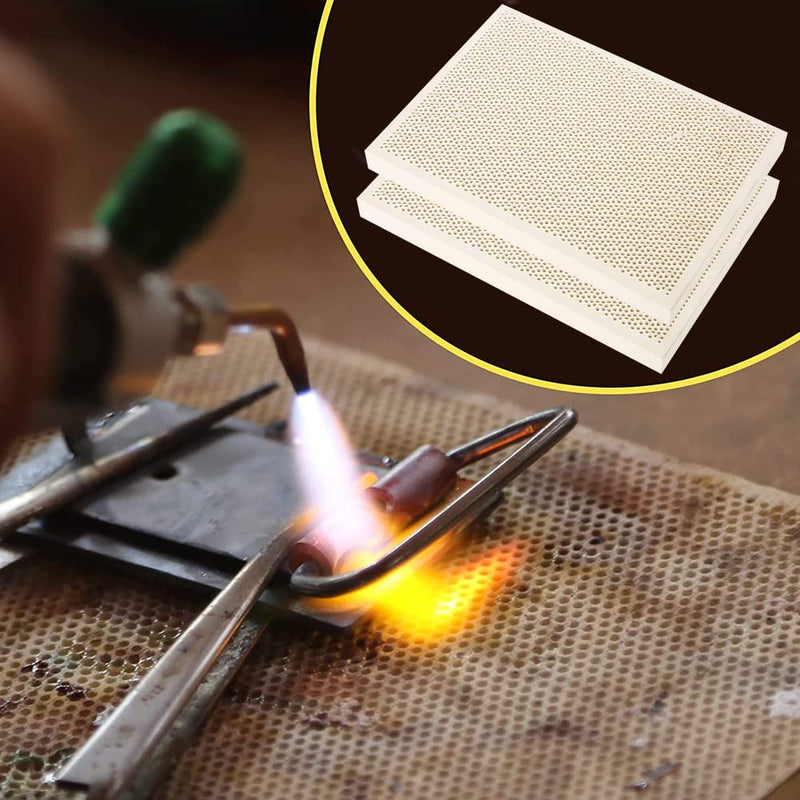 Tiiyee Ceramic Soldering Board, Honeycomb Soldering Board, Ceramic Soldering Mat, Fireproof Welded Plate, Ceramic Tiles, Honeycomb Plate, Jewellery, Heating, Color Print, Ceramic Plate for Heat, Paint, Drying