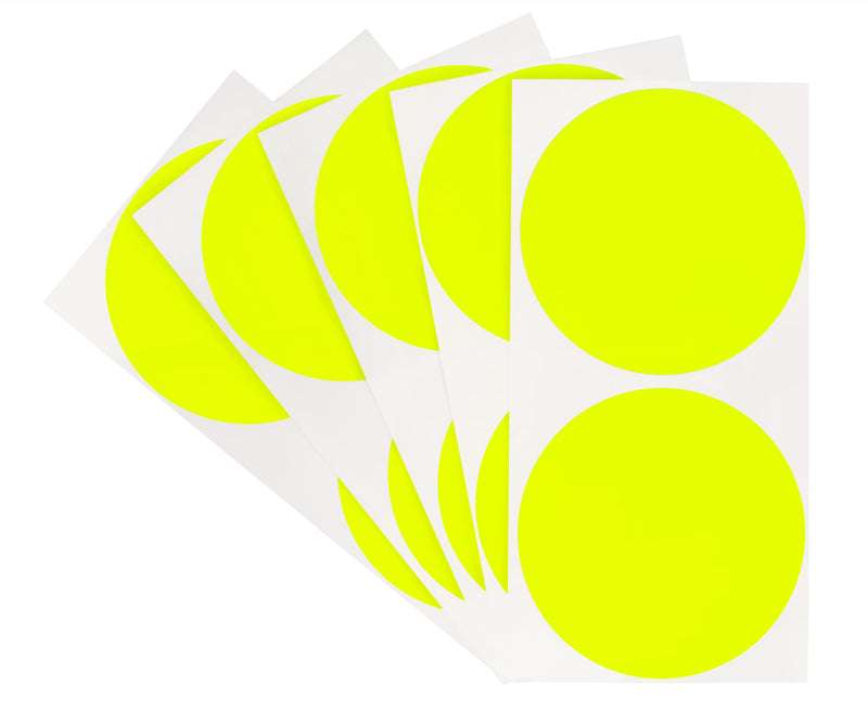 ChromaLabel 3 Inch Round Label Removable Color Code Dot Stickers, High Visibility for Warehouse Inventory, 100 Labels per Pack, Fluorescent Yellow