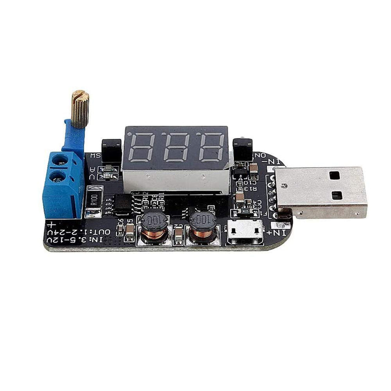 Youmile DC-DC Digital USB Buck Boost Converter Module 5V to 3.3V 9V 12V 18V 24V Adjustable Voltage Regulator Power Supply Module with USB Extension Cable