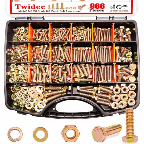 Twidec/633PCS M6 Bolt Assortment Kit M6x10/12/14/16/20/25/30/35/40/45mm 12.9 Grade Button Head Hex Socket Cap Screws Metric Bolts Nuts