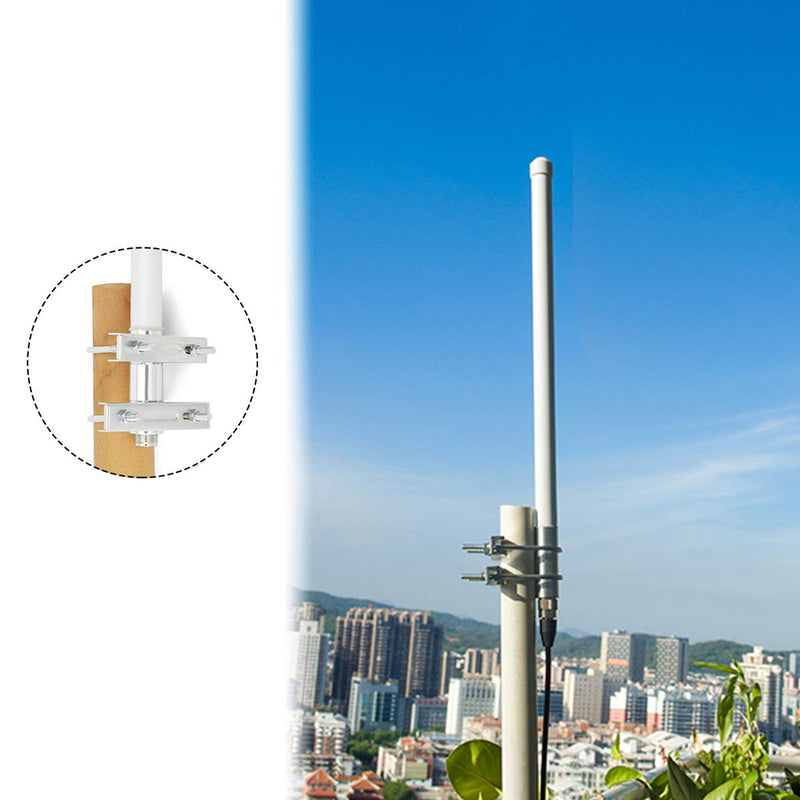 UHF Fiberglass Antenna with Ground Plane Kit, 400-470mhz GMRS Base Antenna, 17 inches SO239 Connector for Ham Radio Scanner, Device Repeater, Mobile Transceiver 17" UHF/GMRS Base Antenna-2.5dBi