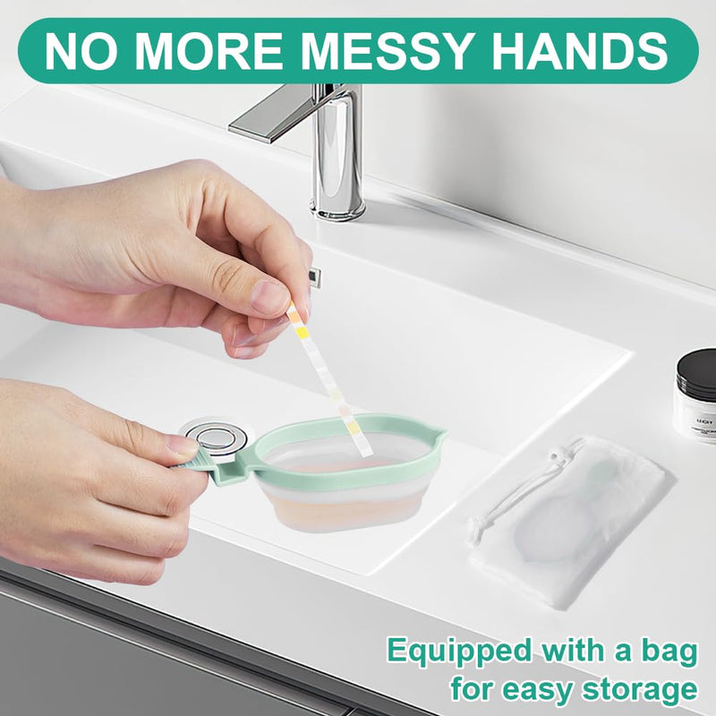 Reusable Urine Cup, 2 Pieces Collapsible Urine Catcher Cup, 50ml Sample Cup Sample Container, Easy to Use and Clean Green - 2 Pcs