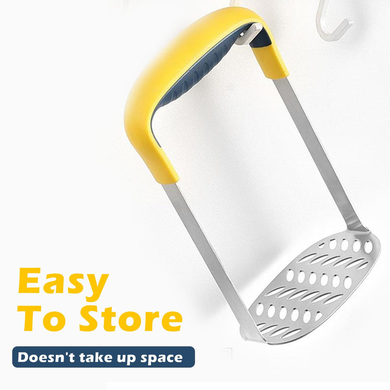 Large Smooth Mash Potato Masher,Heavy Duty Stainless Steel Mashed Potatoes,Versatile Masher for Potatoes,Sweet potato,Vegetables,Beans,Dishwasher Safe