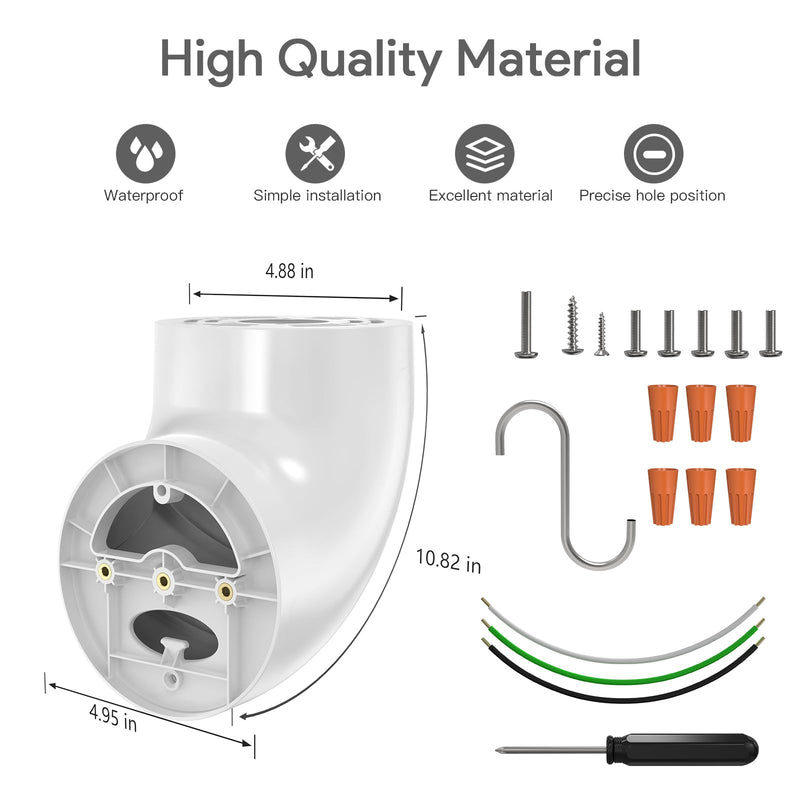 Eave Mount for Ring Floodlight Cam Wired Pro/Plus, Wired Ring Smart Lighting/Blink/Wyze Floodlight Camera V2/ Pro and Roku Floodlight Camera-White