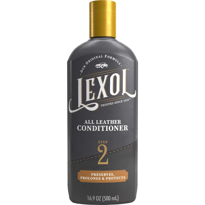 Lexol All Leather Conditioner for Car Seats and Interiors, Couches and Furniture, Shoes and Boots, Bags and Jackets, Baseball Gloves and Horse Saddles, and More, 16.9 oz Bottle (Step 2 of 2)