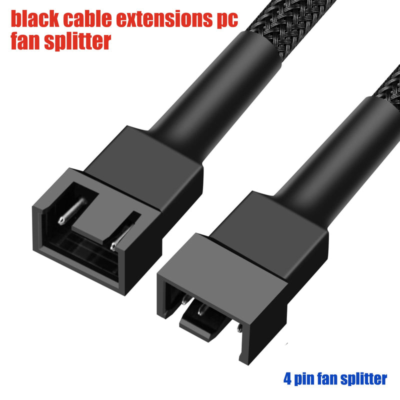 10.6" pwm fan extension cable，4 pin fan extension cable，cable extension pc，3-Pin/4-Pin cooling fan extension cable wire (10.6"（27cm） 4pcs) 10.6"（27cm）4pcs