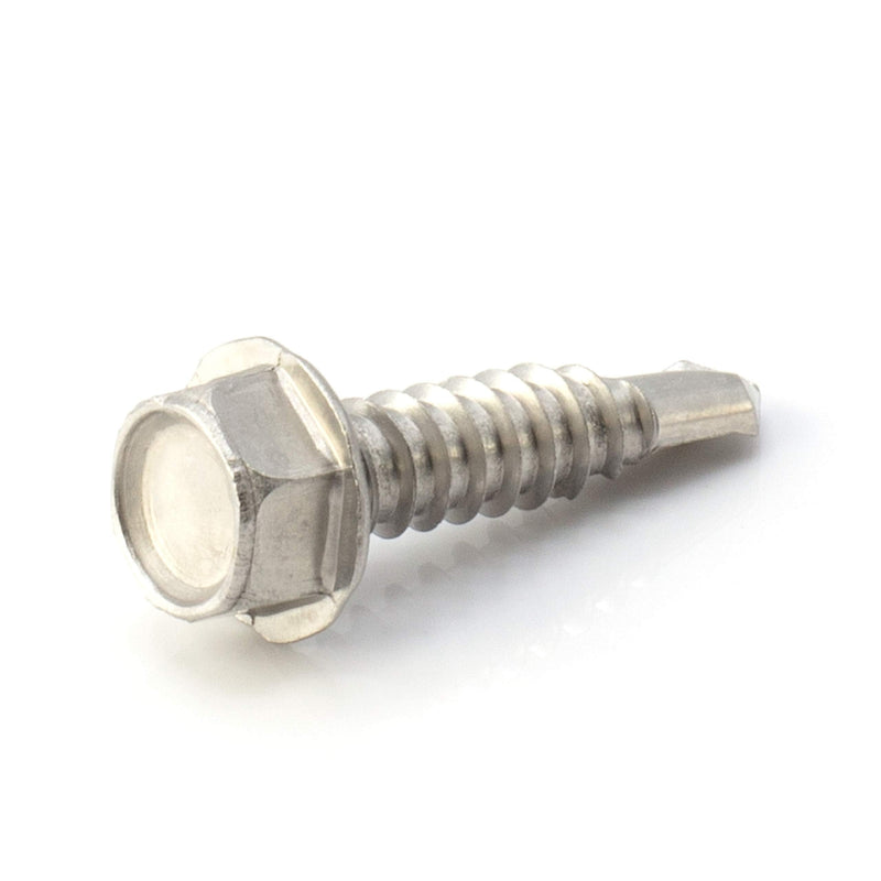 THE CIMPLE CO Hex Head Self-Tapping/Drilling Screw #14 Size, 1" Length - 410 Stainless Steel with Hex Washer Head - Mounting Screw for Metal, Drywall, Plastic - 1 in (25 mm), 100 PCS 1 Inch #14 Hex Head