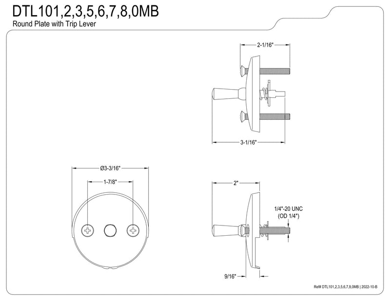Kingston Brass DTL105 Overflow Plate for Trip Lever Drain, Oil Rubbed Bronze , Oil-Rubbed Bronze 3.19 x 3.19 x 2.06