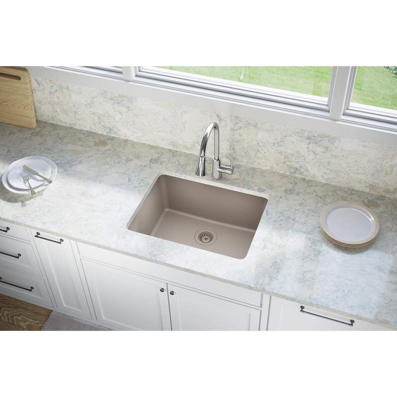 Elkay LKQS35SM Polymer Drain Fitting with Removable Basket Strainer and Rubber Stopper, Silvermist