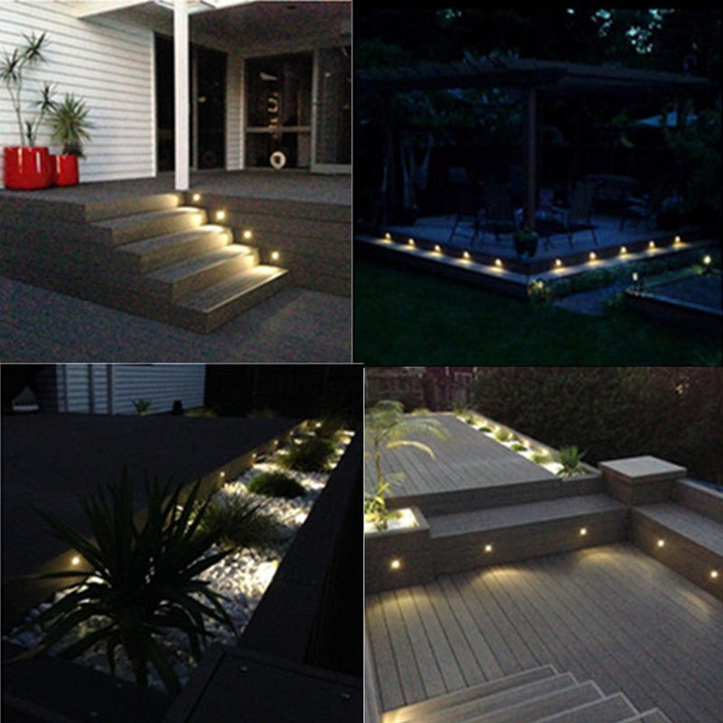 FVTLED Pack of 6 Warm White LED Deck Lights kit Φ1.38 Outdoor Garden Yard Decoration Lamp Recessed Pathway Step Warm White LED Lighting, Black 6pcs Warm White (Black)