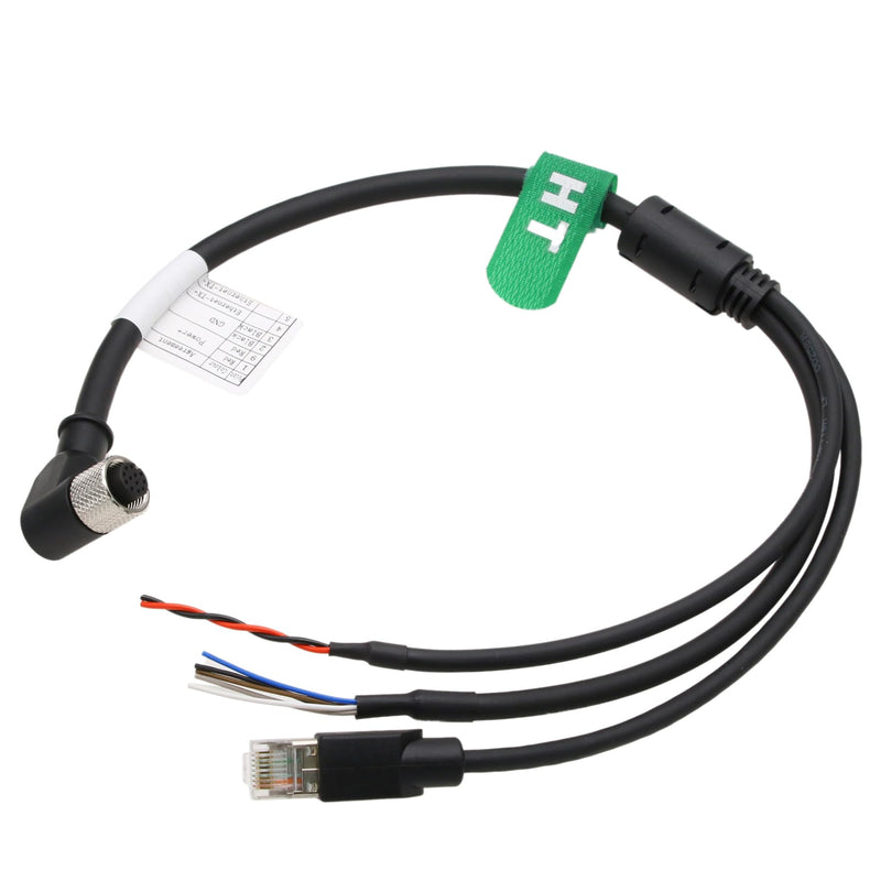 Cable for DJI Livox Mid-360 LiDAR Sensor Power Network Ethernet to Computer Debug, M12 Aviation Connector 12 Pin Female Right Angle to RJ45 Flying Leads, 50cm 50 cm 1-to-3 splitter cable with angled M12 12-pin