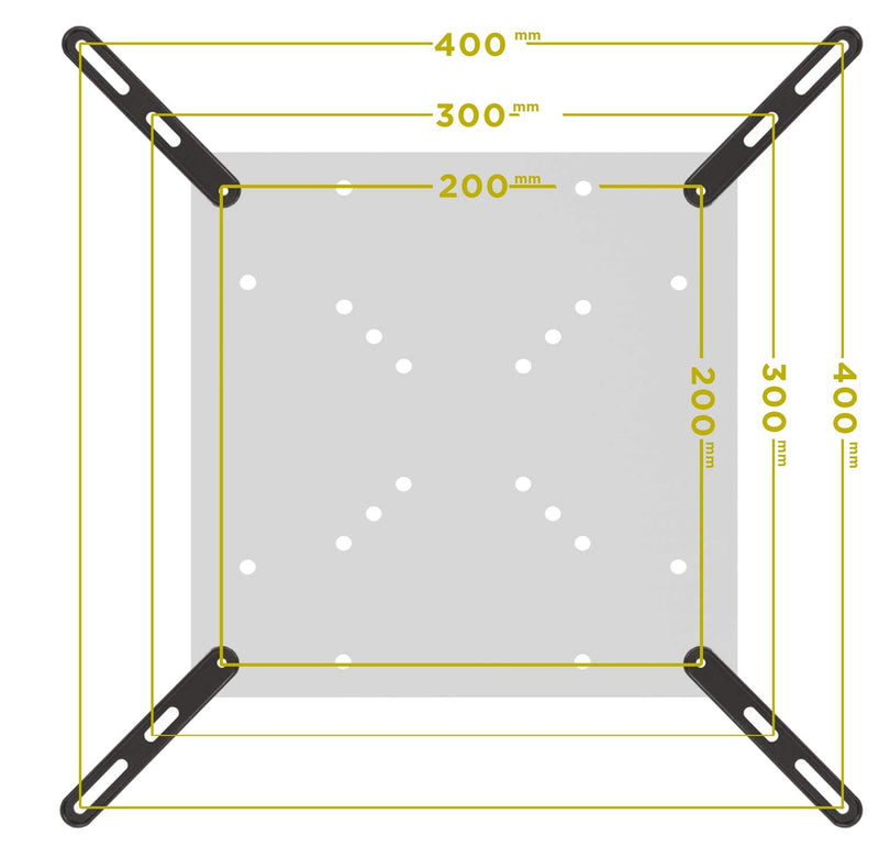 Mount-It! VESA Mount Adapter Kit | TV Wall Mount Bracket Adapter Converts 200x200 mm Patterns to 400x200 and 400x400 mm | Fits Most 32 Inch to 55 Inch TVs | Hardware Included