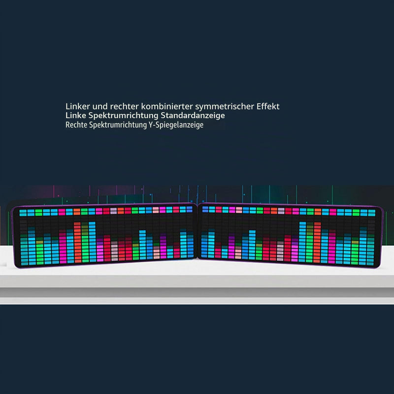 Audio Spectrum Analyzer, 384 LEDs, 1624 RGB, Colorful LED Music Spectrum, Electronic Clock, Voice Controlled Rhythm Light, Digital Graphics Equalizer, Home Stereo Equalizer