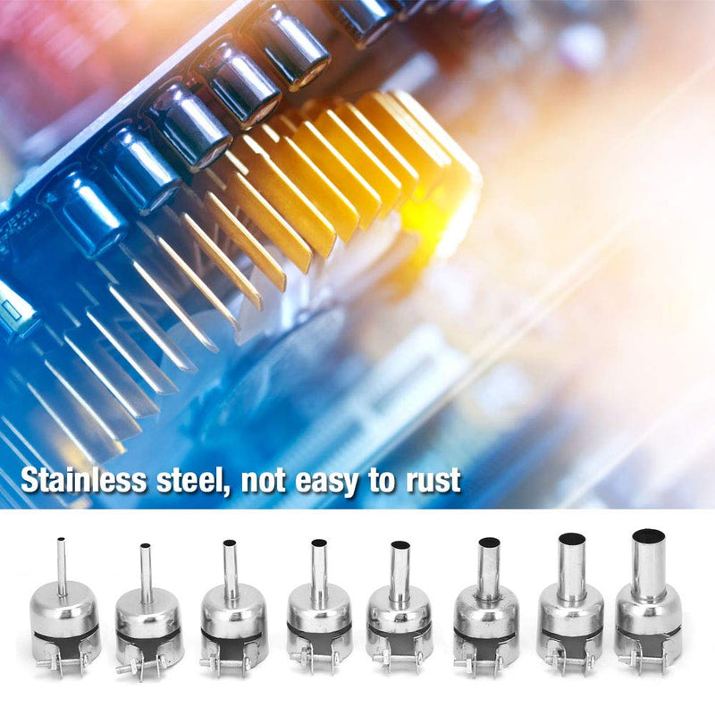8pcs Hot Air Gun Nozzle, 3~12mm Stainless Steel Hot Air Gun Nozzle, Durable Heat Resistant Nozzle for 850 Heat Guns