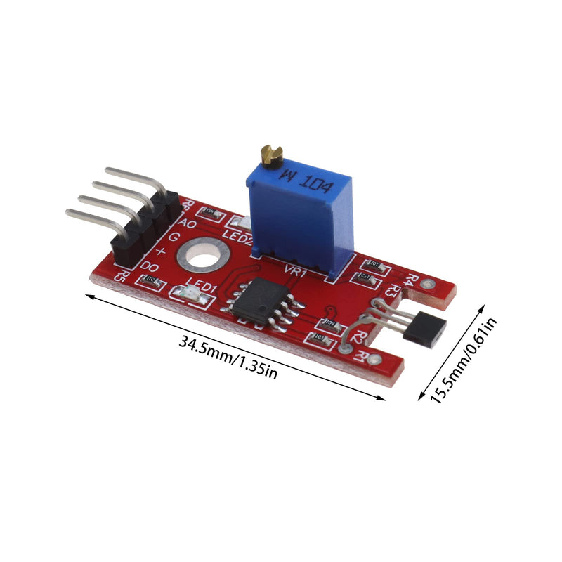 eMagTech 5PCS KY-024 Linear Magnetic Hall Effect Sensor Module Compatible with Android Compatible with Raspberry Pi ESP8266 Microcontrollers
