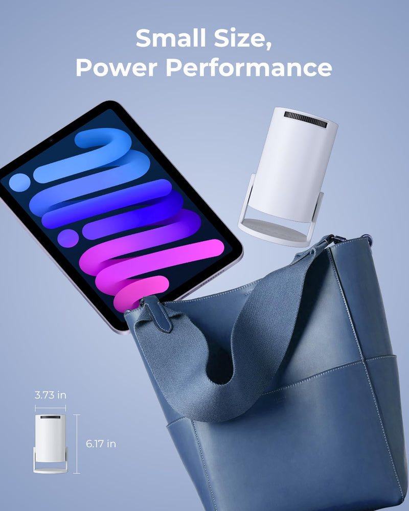 CLOKOWE Mini Projector with WiFi and Bluetooth - Built-in Apps, Smart Portable Projector with 180° Rotation, Auto Keystone, Support 1080P, Compatible with HDMI/USB/TV Stick/Smartphone/Laptop 2025 Upgraded projector with Apps