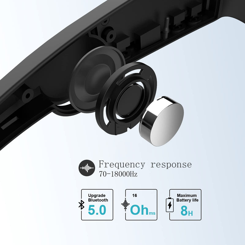 5BC Bluetooth safety glasses for work audio smart glasses headphones with mic, Clear Lens