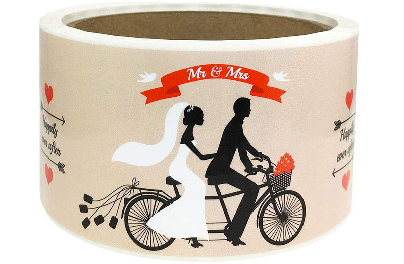 Just Married Water Bottle Labels Happily Ever After 2 x 8 Inch 50 Total Stickers On A Roll