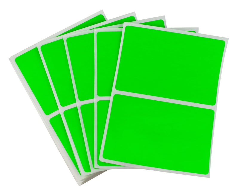 ChromaLabel 2 x 3 inch Name Tag Stickers, 150 Labels per Pack, Fluorescent Green
