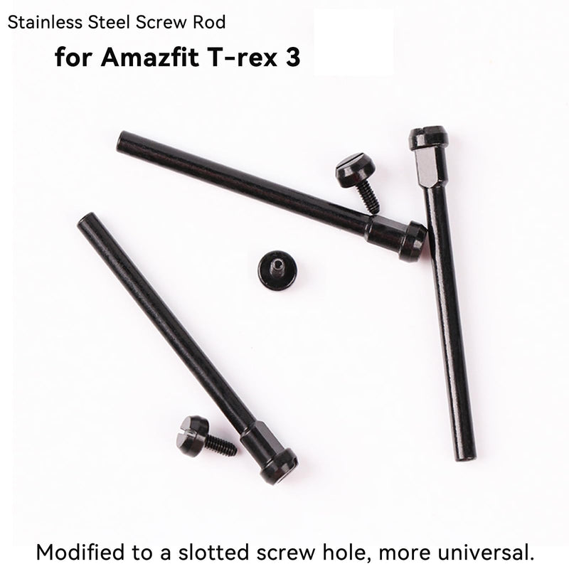 Tool Fit for Amazfit T-Rex 3 A2322 Watch 48mm Screw Rod, Metal Link Bar Replacement Screws with Screwdrivers Removal Kit for T-Rex3 Accessory (Black) Black