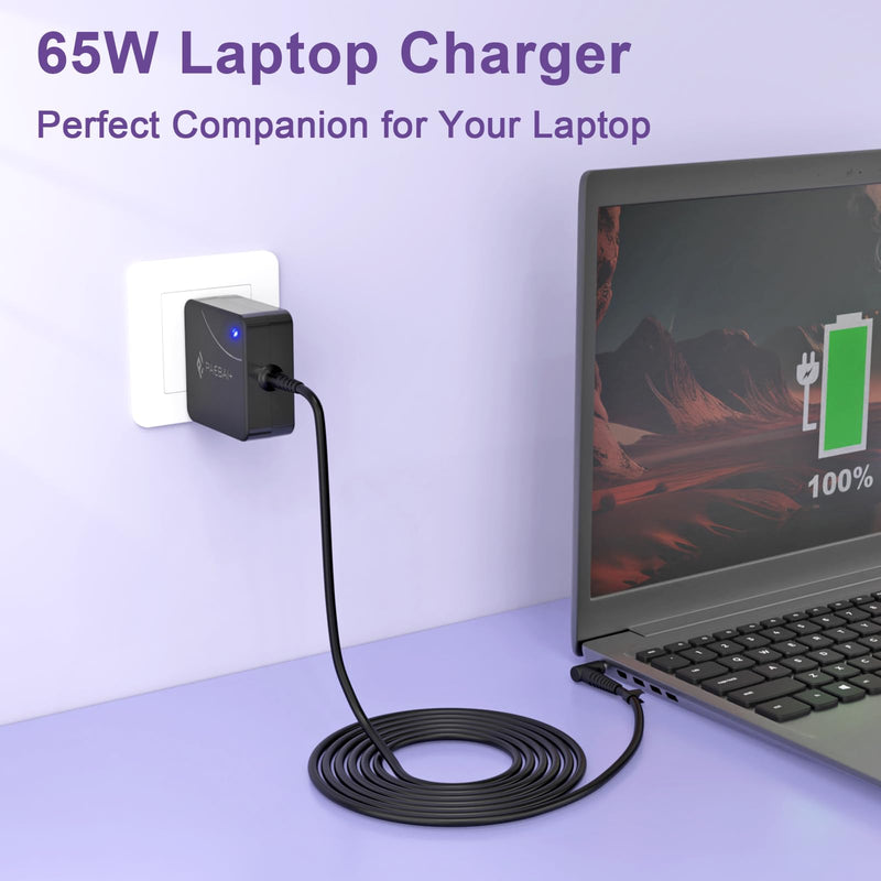 65W 45W Laptop Charger Round Tip for Lenovo IdeaPad 3 5 330-14 330-15 330-17 330s-14 330s-15 Flex 4 5 6 14 15 Yoga 710 510 Chromebook N22 N23 20V 3.25A AC Adapter Power Supply 4.0 * 1.7mm
