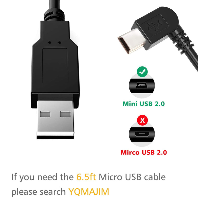 YQMAJIM Charging Cable for Dash Cam,6.5 Ft Mini USB Dash Camera Mirror Dash Cam GPS Power Cord,Fit Garmin,CHORTAU,TOGUARD,Crosstour,Rexing V1/V1P,Vantrue N1/N2 Pro,GOODTS,Pruveeo,etc 6.5 Ft