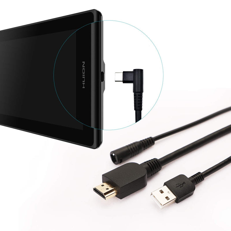 HUION 3-in-1 Cable CB01 | Only Compatible with KAMVAS Pro 16/12/13 Drawing Tablet with Screen