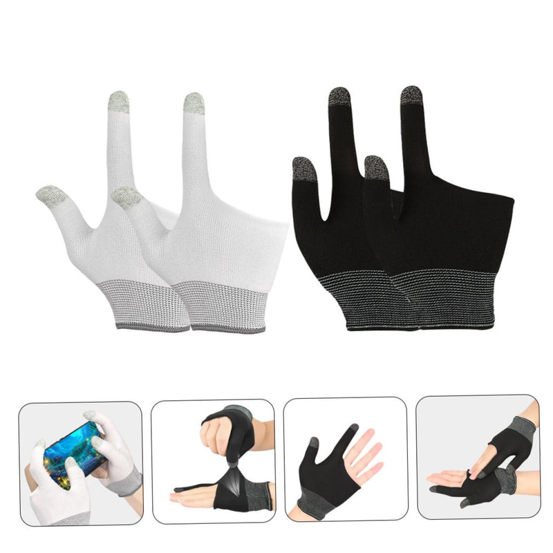 BESPORTBLE 2 Pairs Game Gloves Finger Gloves for Gaming Finger Gloves for Game Finger Sleeve Gamer Glove Touchscreen Gaming Gloves Mobile Gaming Gloves Breathable Thumb Sleeve Nylon