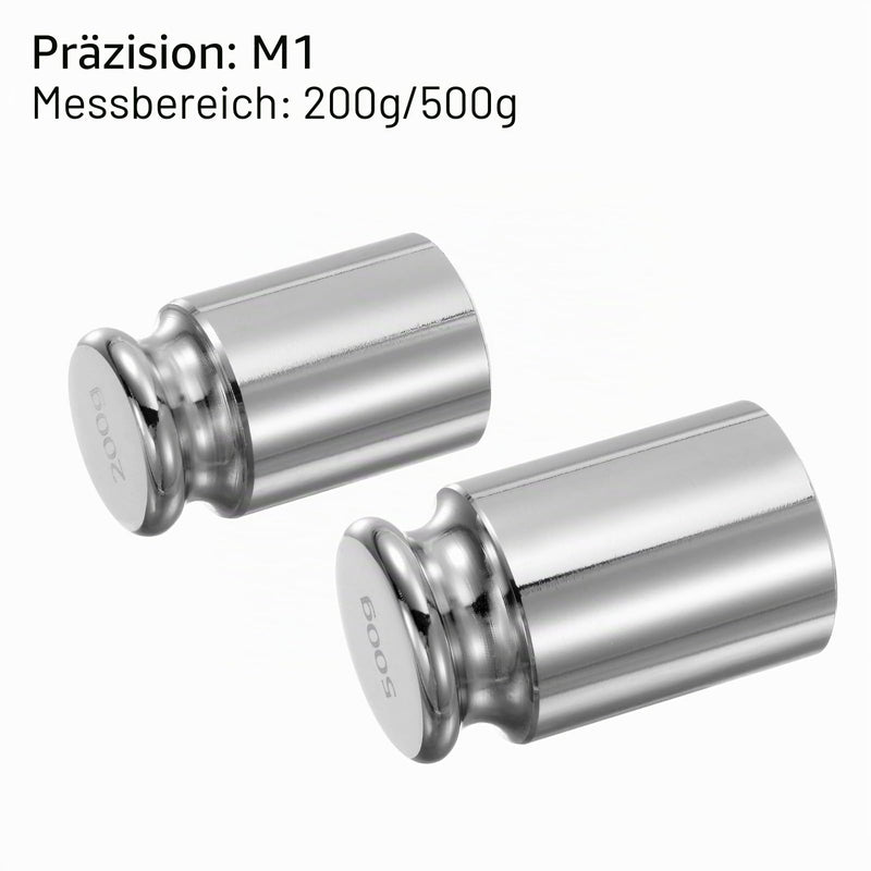 Quartzman Calibration Weights 200g 500g Pack of 2 | M1 precision chrome plated steel for digital scales