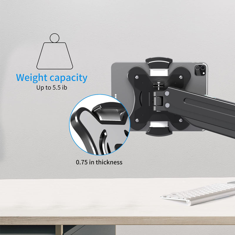 Pholiten Universal VESA Mount Adapter for Tablets, 2-in-1 Laptops, 15.6 inch Portable Monitors & Phone,ESA 100x100, Adjustable Laptop Holder, Extend to 6.1-8 inch Laptops holder