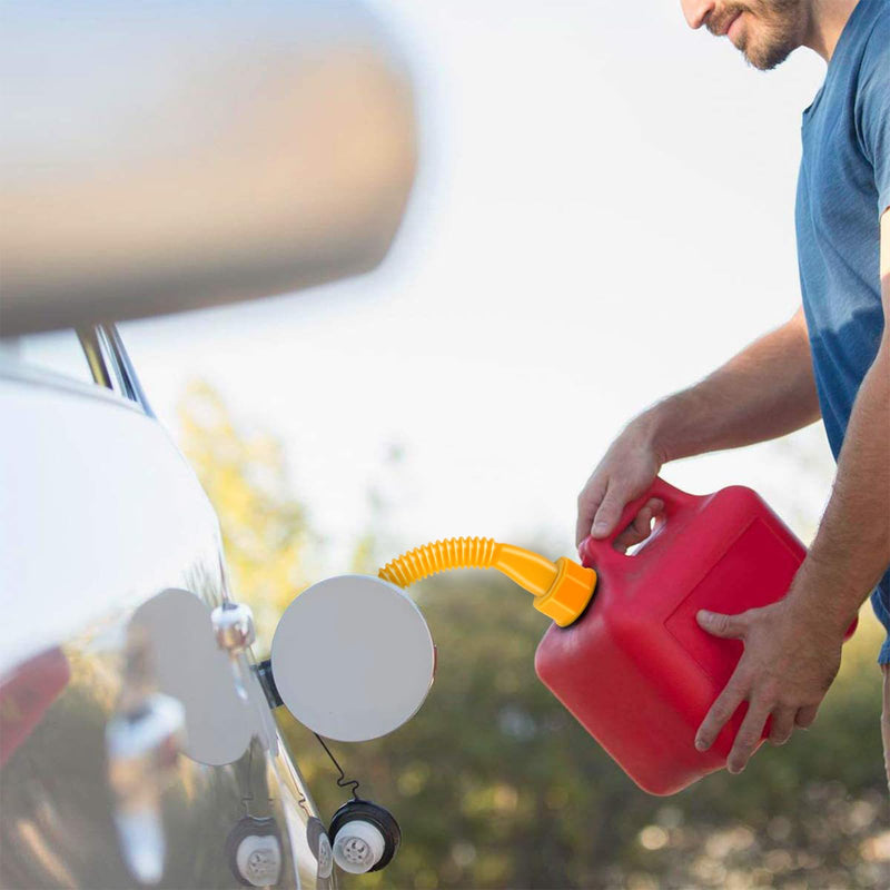 Gas Can Spout Replacement Kit, Spill-Proof Design - Includes Fuel Nozzle, Gaskets, Screw Collar Caps, Spout Cover, Base Cap, Drill Bit, Universal Fit for 1/2/5/10 Gallon Oil Cans