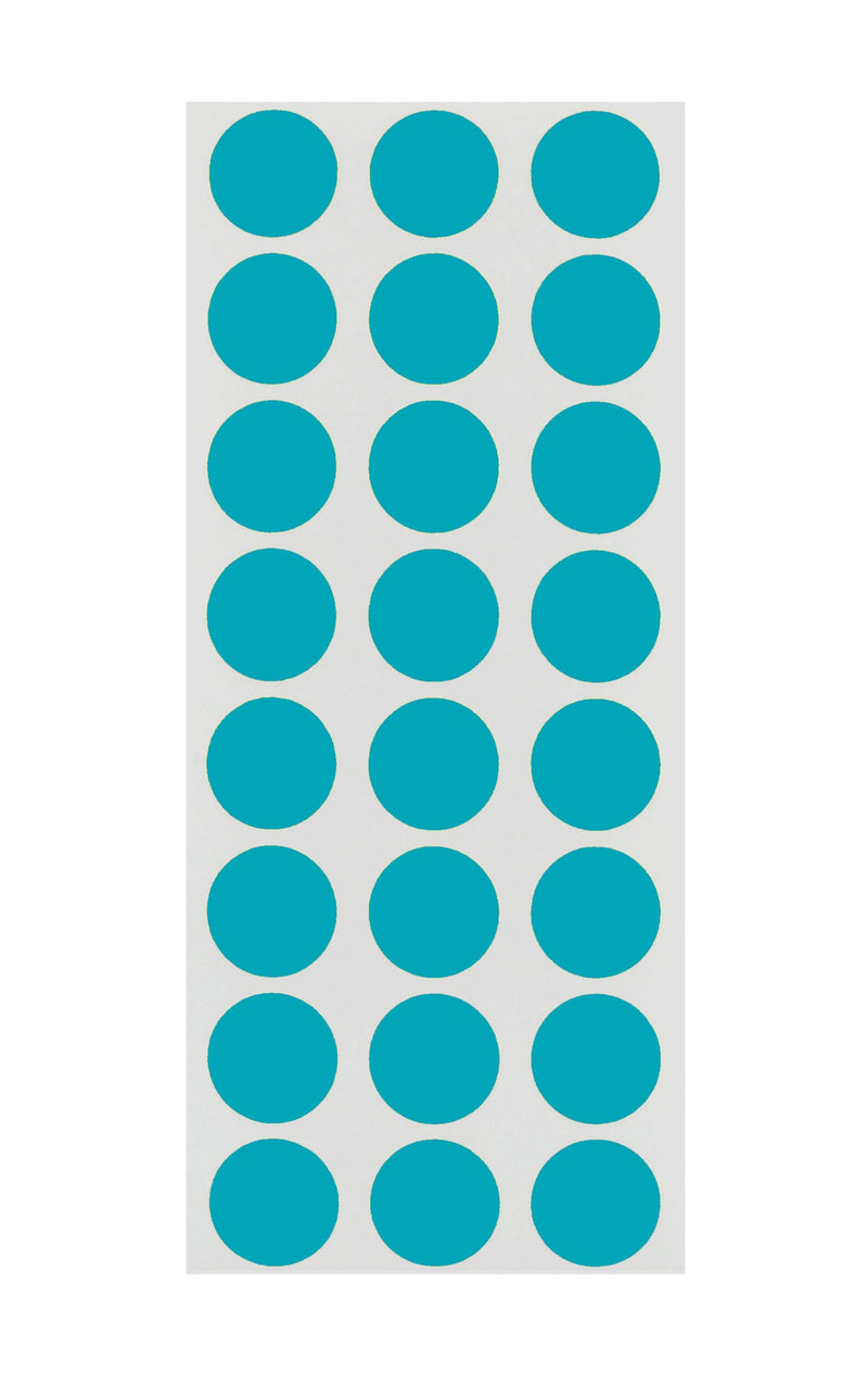 ChromaLabel 0.50 Inch Round Label Removable Color Code Dot Stickers, 1200 Pack, Teal