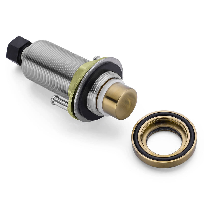 SinkTop Air Switch Kit (Long Full Brass Button) for Disposal, Dual Outlet, (Champagne Bronze) Champagne Bronze