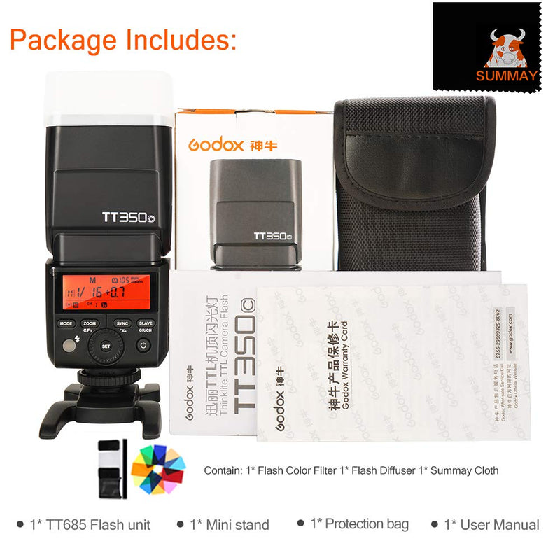 GODOX TT350S TTL Camera Flash GN36 1/8000s HSS Mini Flash Speedlight for Sony Mirrorless Cameras