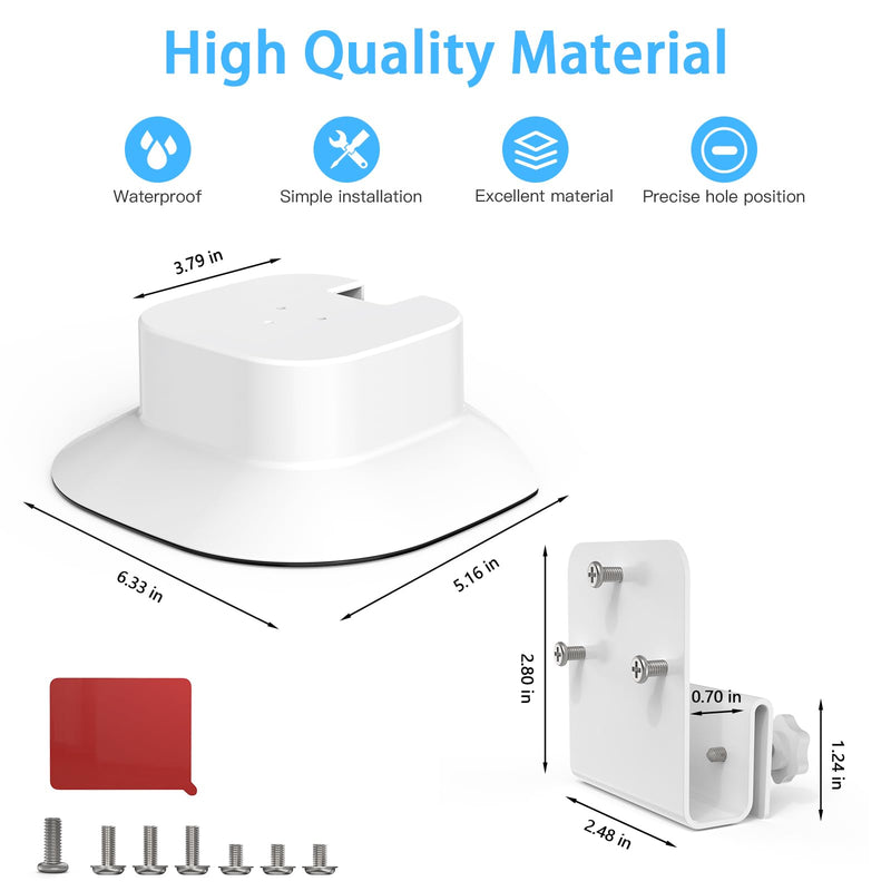 Gutter Mount Bracket +Rain Shade Cover Compatible with eufy Security SoloCam E30 Solar Camera/eufy Security 4G LTE Cam S330 Camera（1pack,White）