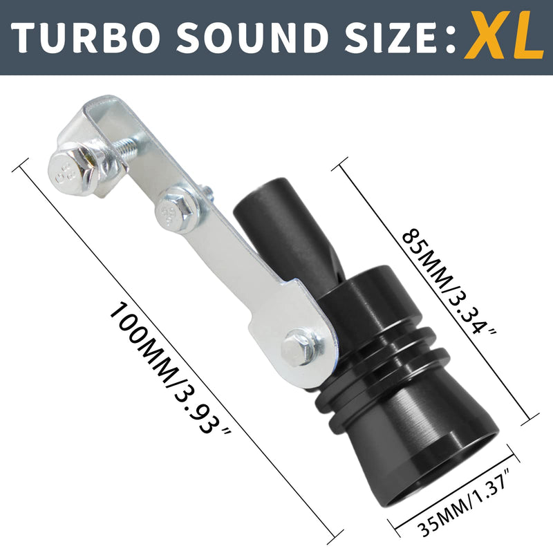 YESHMA Universal Black Universal Turbo Sound Whistle Muffler Pipe Sounder Simulator Tailpipe Noise Sound Enhancer Compatible with Motorcycle, Truck, Cars, Dirt Bike and Scooter(XL 2 Pack)