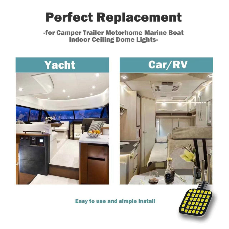 20PCS T10 921 922 912 194 RV Interior LED Light Bulbs, Super Bright LED Bulbs Replacement Lighting 36-SMD 2835 6500K White for 12V RV Camper Trailer Motorhome Boat Dome Car Marine Ceiling Indoor Light Bright Cool White 6000K-6500K