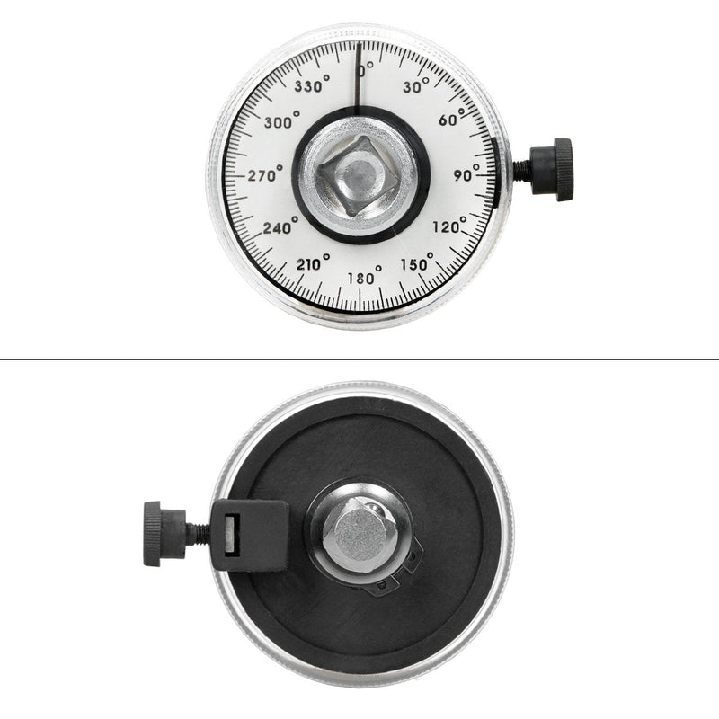 ECD Germany angle measuring device - 0-360° - 12.5 (1/2") internal square - made of chrome vanadium steel - angle measuring device protractor socket wrench torque wrench cylinder head