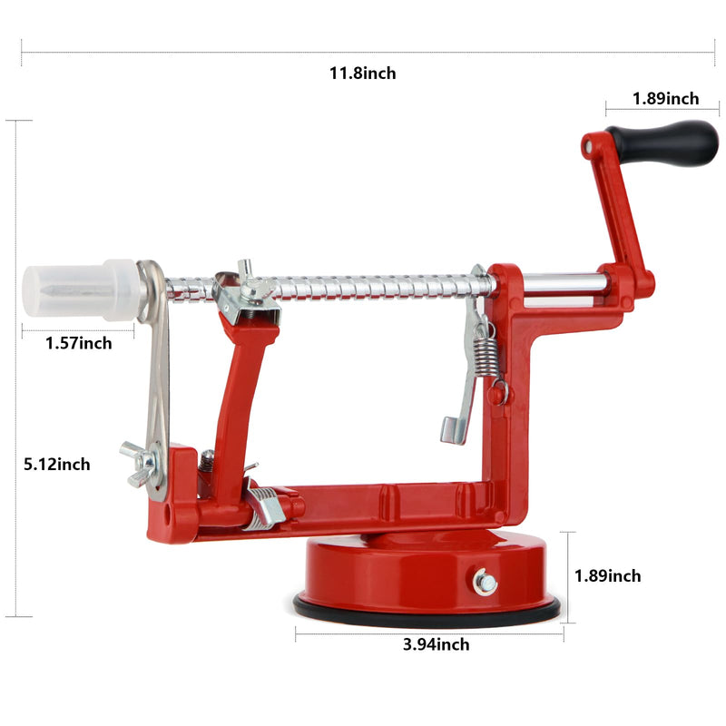 Apple Peeler Corer,Apple Slicer With Stainless Steel Blades,Fruit Cutter Machine, Convenient and Funny, Creative Kitchen Tool Gift for Baking Lover（Red） Red 1 Blade