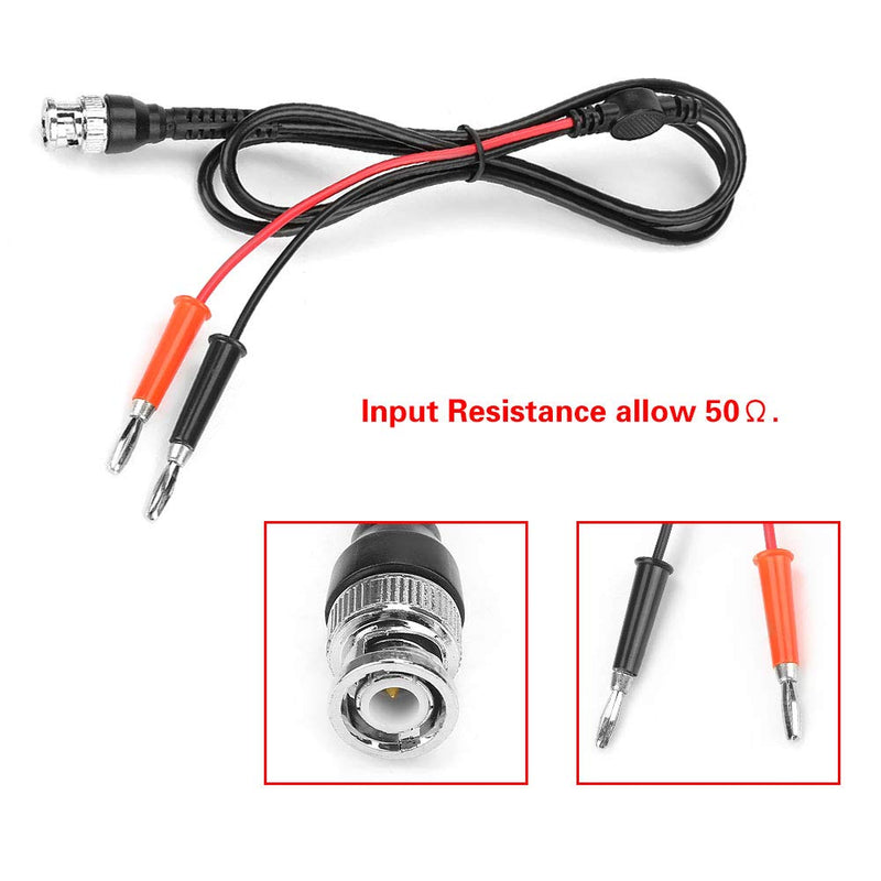 Walfront Banana Plug Cable, 50Ω 2 Pieces 42.5 Inch BNC to Dual Banana Plug Banana Plug Connector Test Leads
