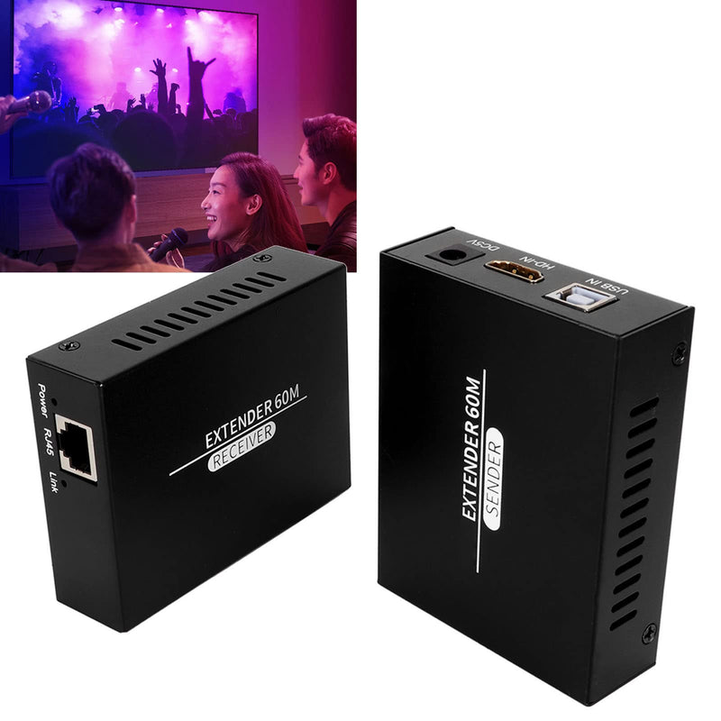 HDMI USB KVM Extender, 197ft 60Hz Function HD KVM Extender Keyboard & Mouse Remote